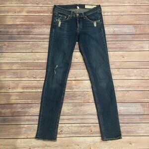 Rag & Bone Skinny Jeans La Paz Dark Wash Distressed
